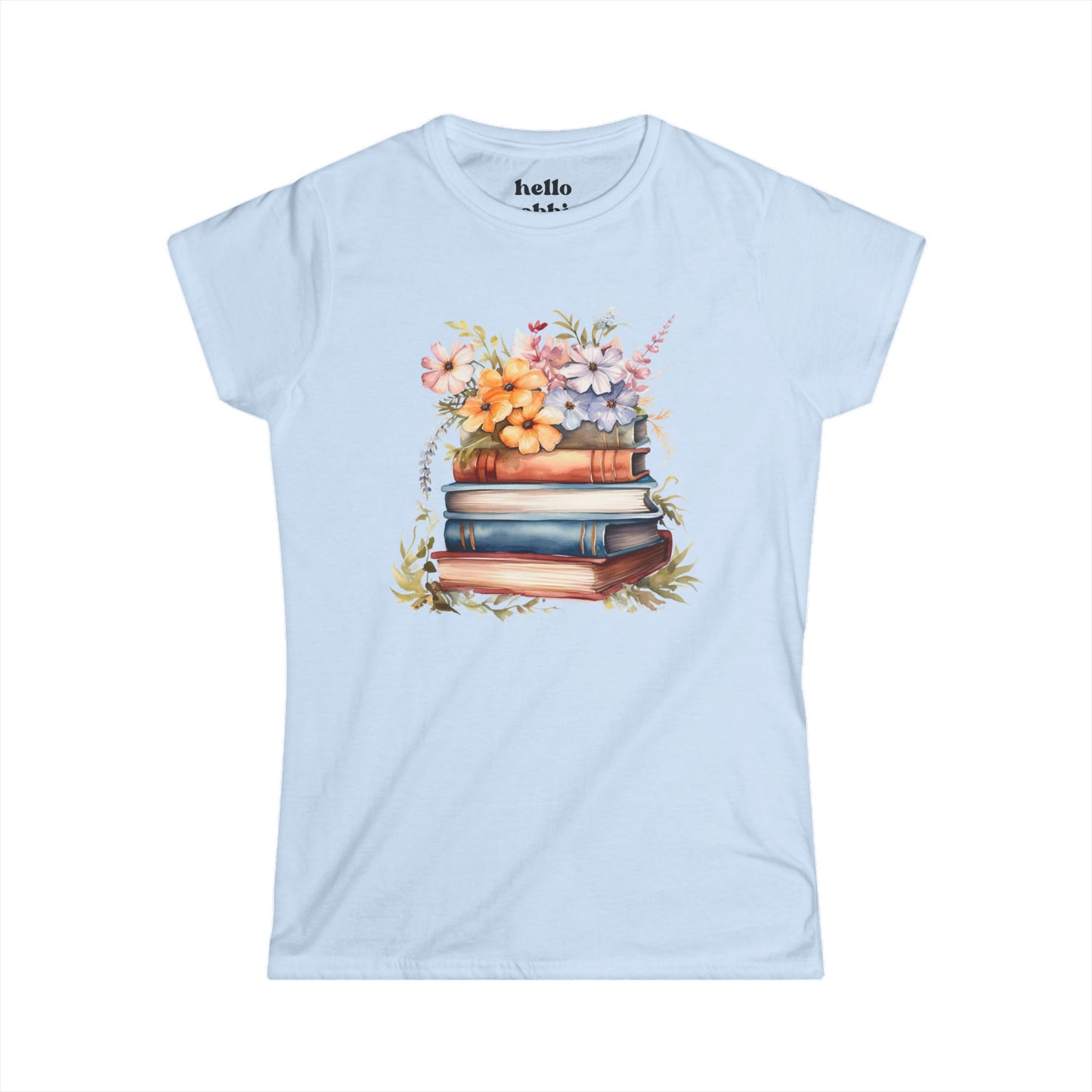 Floral Books Women's Softstyle Tee - Perfect for Book Lovers